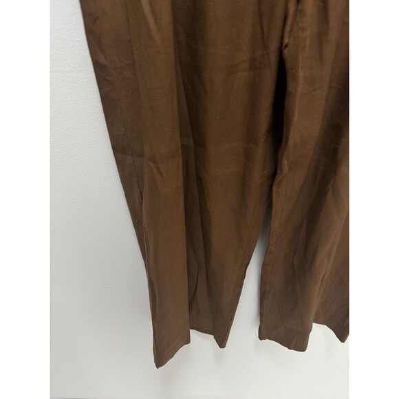 Calvin Klein Linen Blend Wide Leg Crop Pants - Picture 4 of 8
